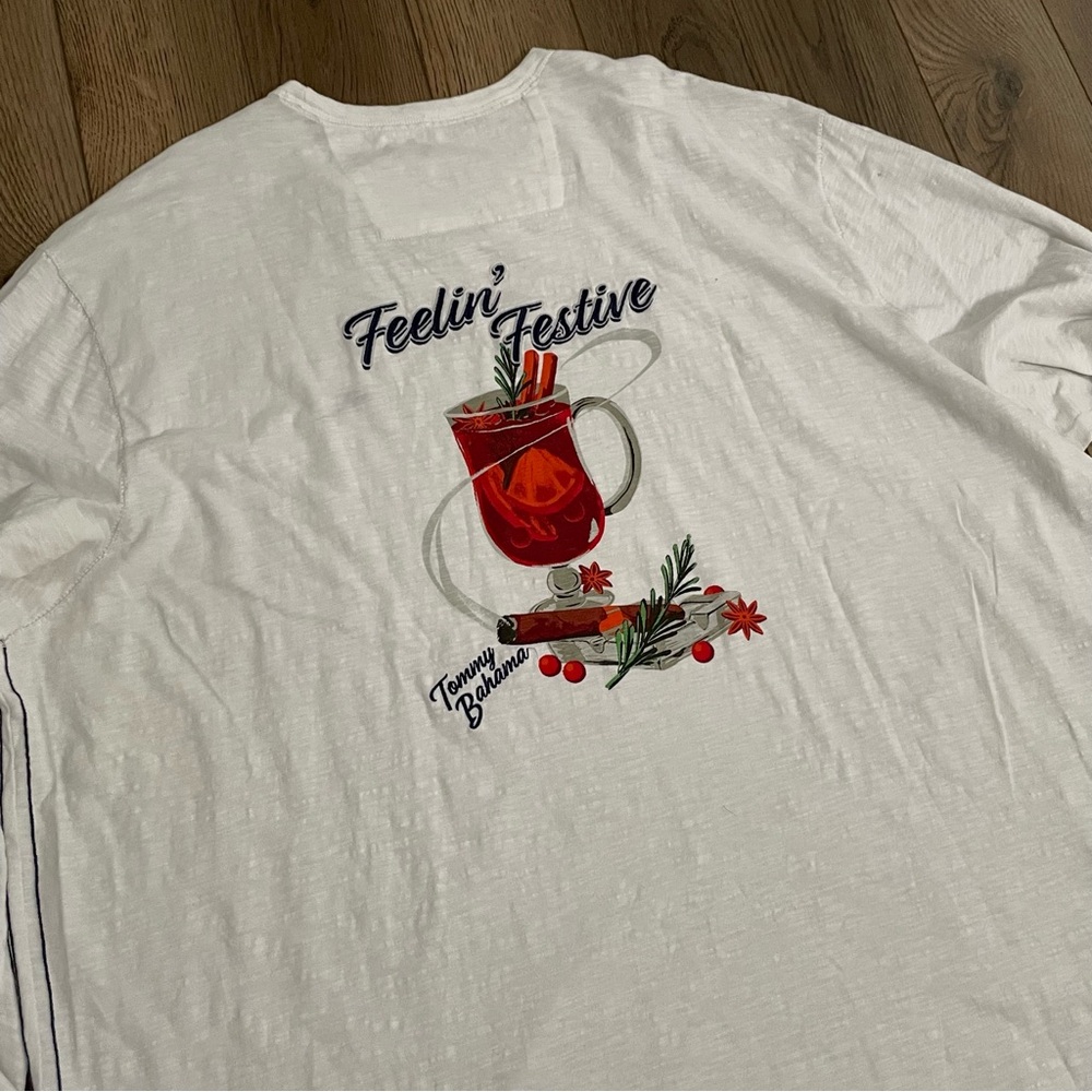 Tommy‎ Bahama Shirt Mens 3XLB White Long Sleeve Feelin Festive